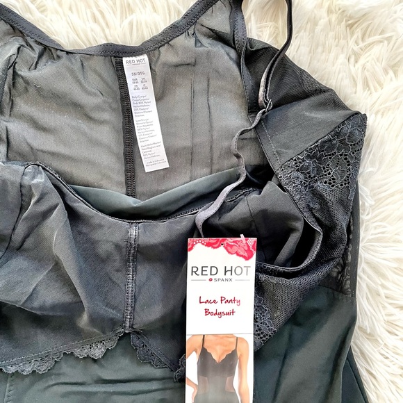 🆕NWT SPANX “Lace is More” LACE PANTY BODY SUIT VERY BLACK SZ 3X Targets tummy - Picture 5 of 7